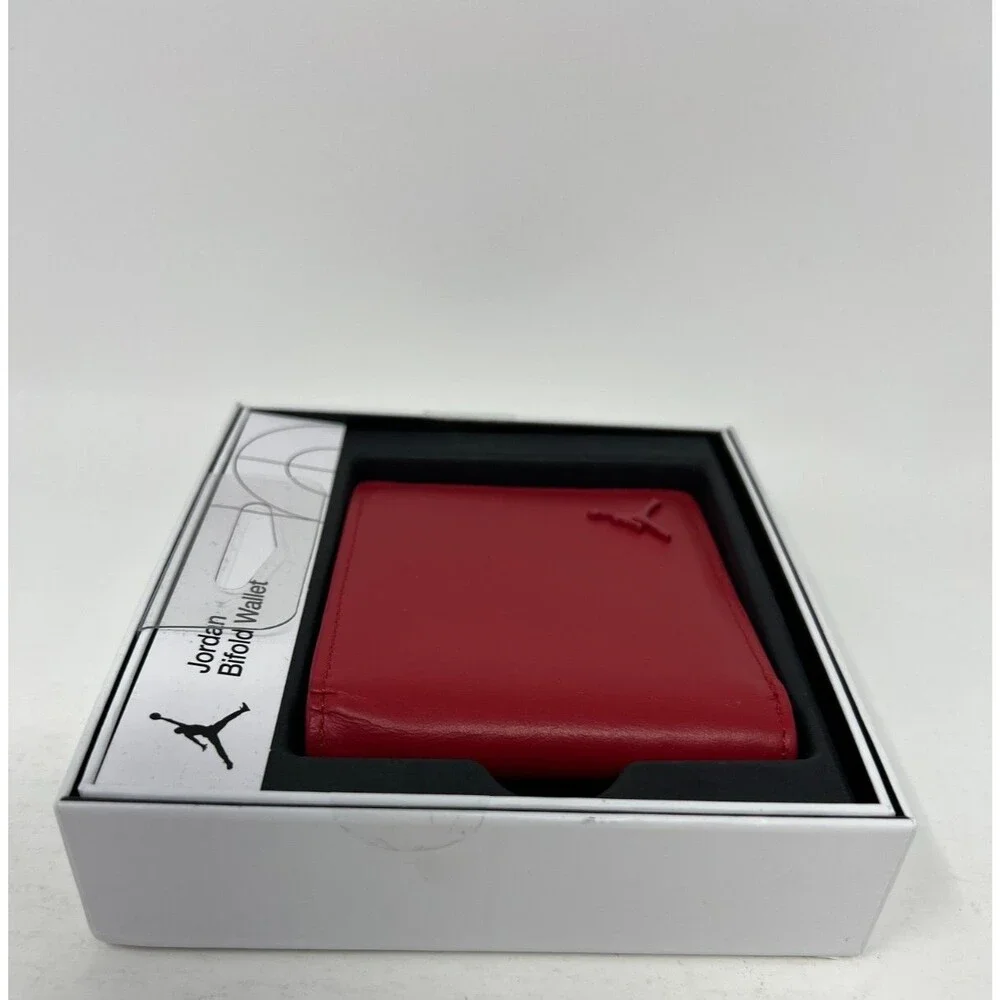 Nike Jordan Jumpman Ingot Bifold Wallet Gym Red Leather MA0819-R78 Mens New